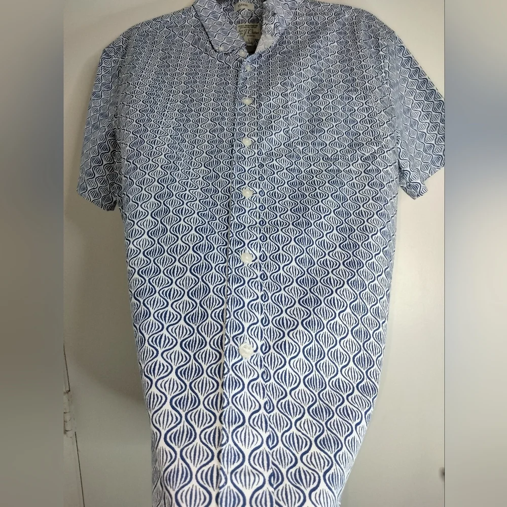 J. Crew (Size L) Men's Multicolored Print Classic Stretch Button Down SS Shirt